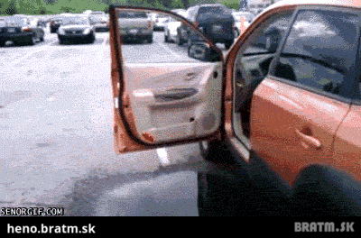 BRATM GIF: Najoriginálnejší nástup do auta :D