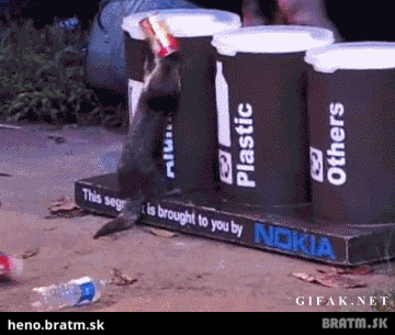 BRATM GIF: Triedenie odpadu... berte si príklad :)