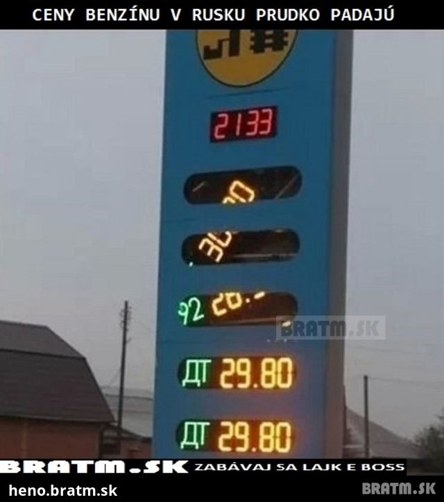 Keď prudko padajú ceny benzínu v Rusku :D