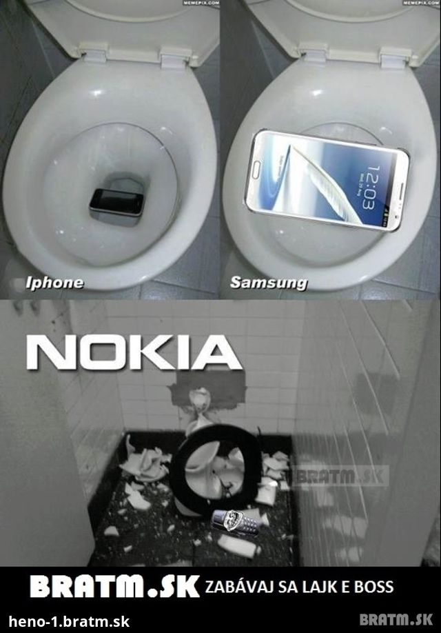 Iphone, Samsung a Nokia :D víťaz je jasný :D