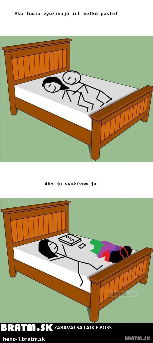 Ako využívate vy vašu veľkú posteľ ? :D
