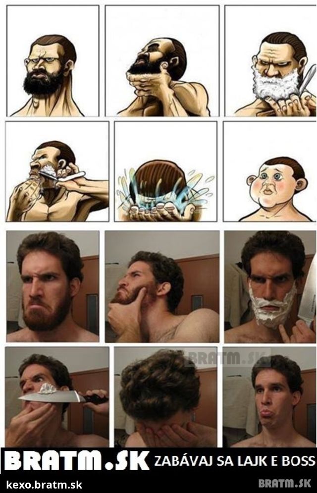 Znázornenie mužského holenia :D