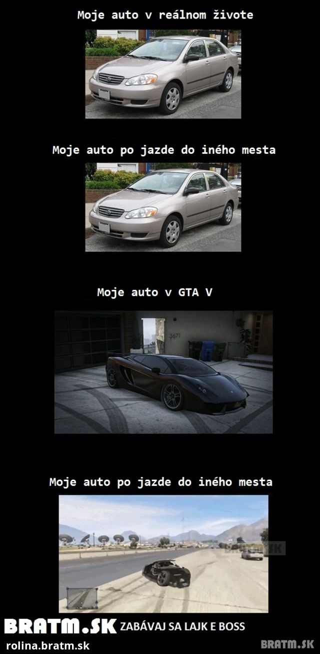 Auto v reálnom živote vs. auto v GTA :D Čekuj ten rozdiel! :D