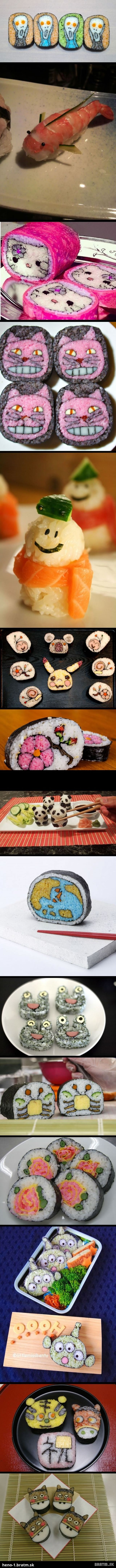 Krásne umenie ukryté v sushi :) Pozri si tie najlepšie kúsky :)