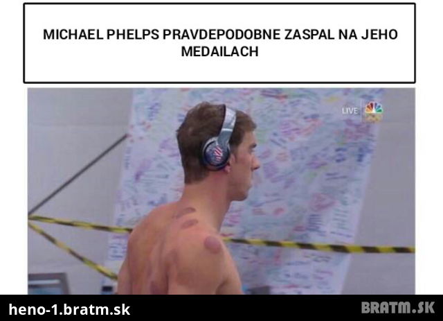 Keď Phelps zaspi na svojich medailach :D