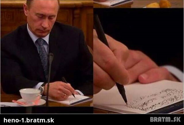 Toto je fail! Putin si čmaral po papieri :D