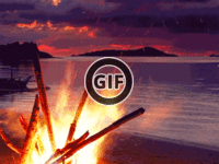 BRATM GIF: Pohoda pri ohnisku na pláži :)