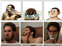 Znázornenie mužského holenia :D