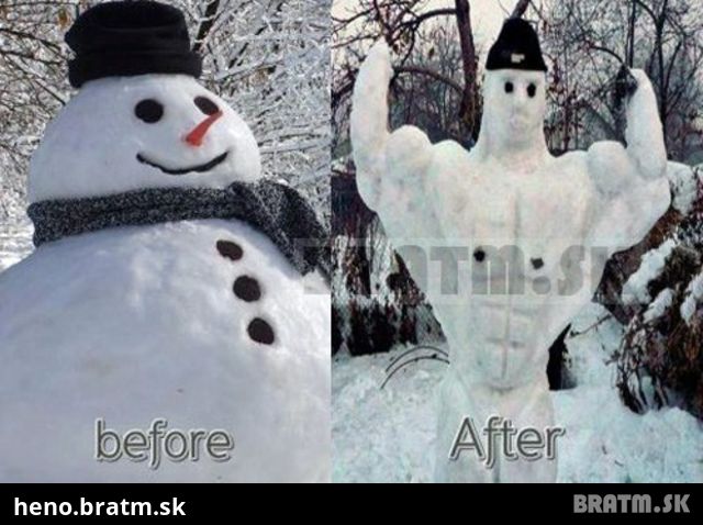 Rozdiel medzi naším a ruským snehuliakom :D