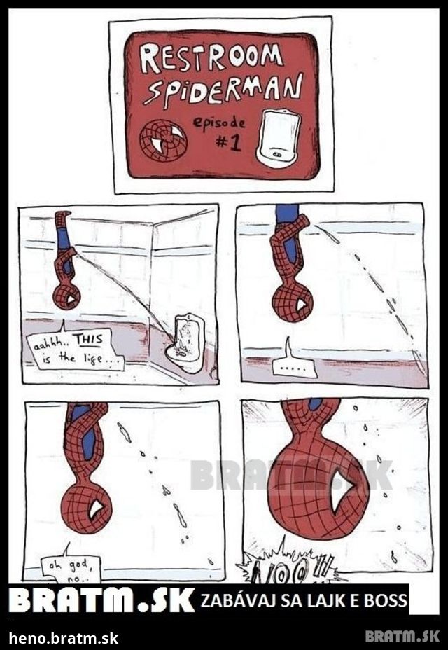 Ako čúra SPIDERMAN :D