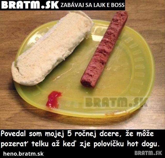 Ako sa dá zjesť polovička hotdogu :D