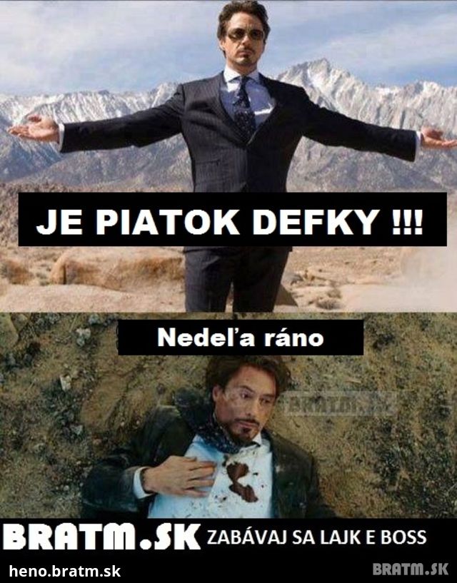 Piatok vs. nedeľa :D