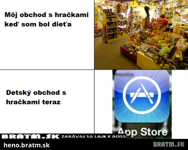 Obchod s hračkami kedysi a teraz :D