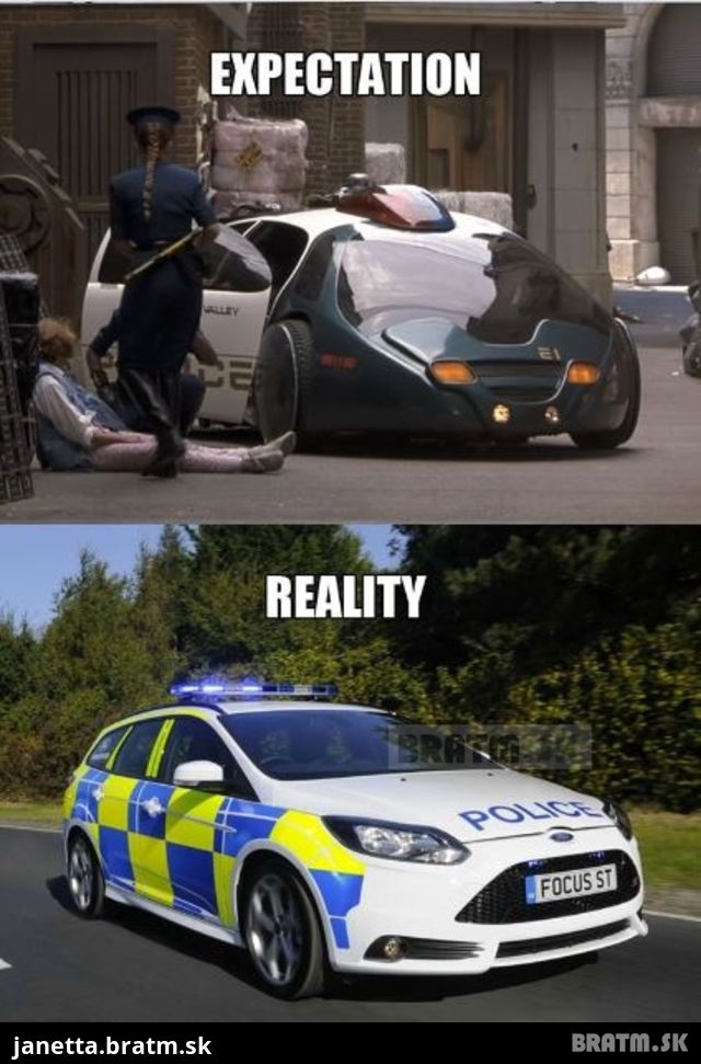 Policajné autá vo filmoch a aká je realita :D