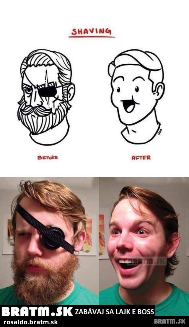 Pred holením a po holení :D