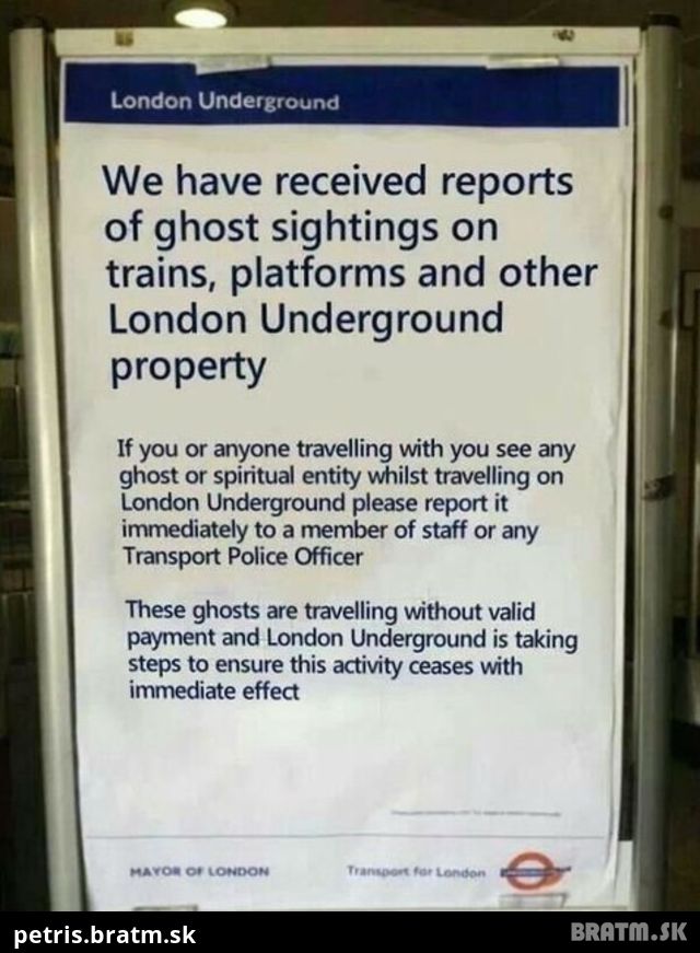 ŠOKUJÚCE! V londýnskom metre bojujú proti cestujúcim duchom :D