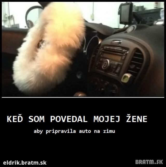 Ako to vyzerá, keď pripravuje žena auto na zimu :D