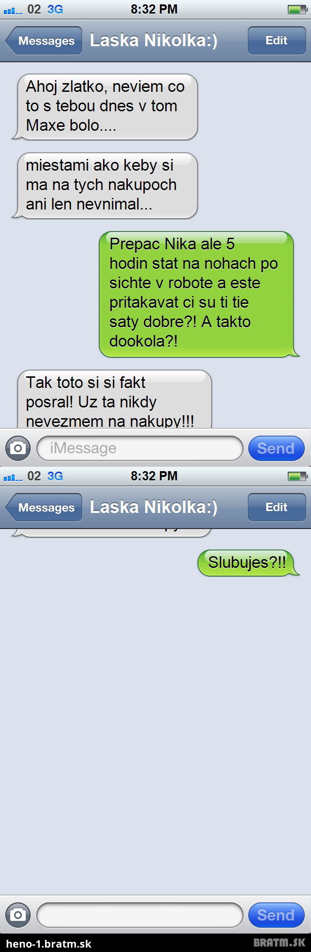 POZRI AKO SA FRAJERKA NAPAJEDILA NA SVOJHO PRIATELA CEZ SMS :D:D