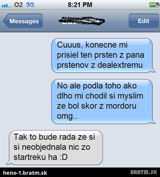 SMS medzi dvoma kamoškami :D