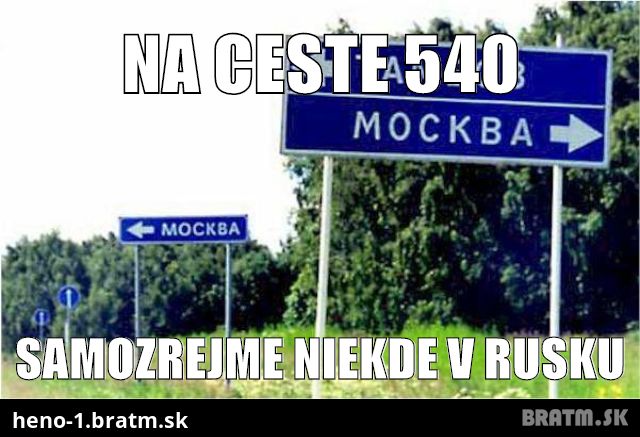 Ruské značenie ciest :D :)