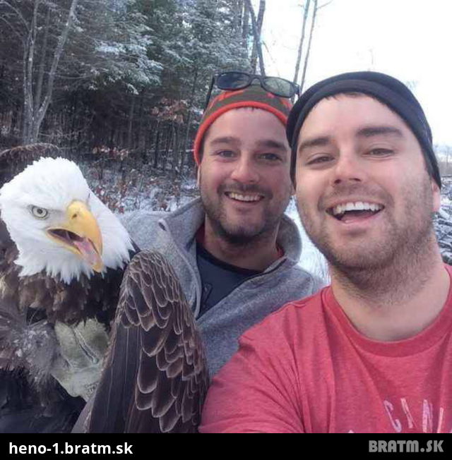 Chalani zachranili orla... a hned po tom spravili tuto sialenu selfie :D