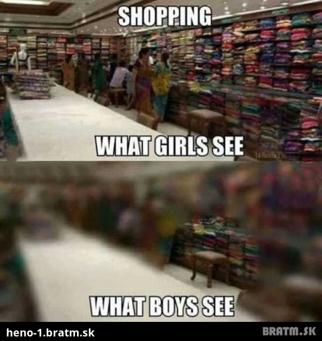Muži vs Ženy v obchodoch :D