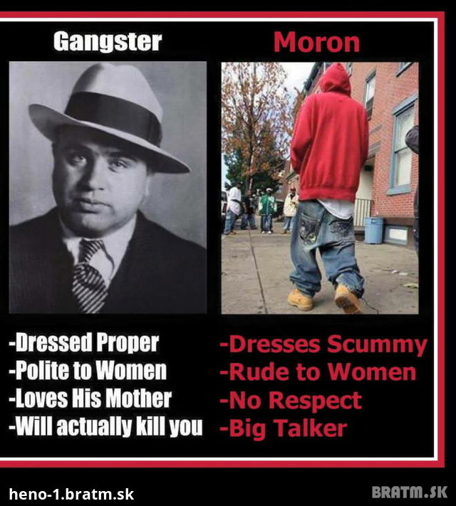 Viete aky je rozdiel medzi Gangsterom a Moronom?