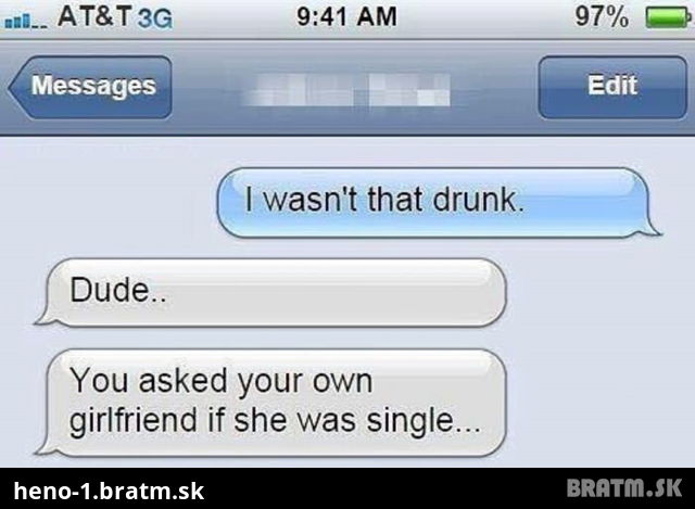 Chlapík sa obranoval ze nebol opitý, ale touto SMS to zabil! :D