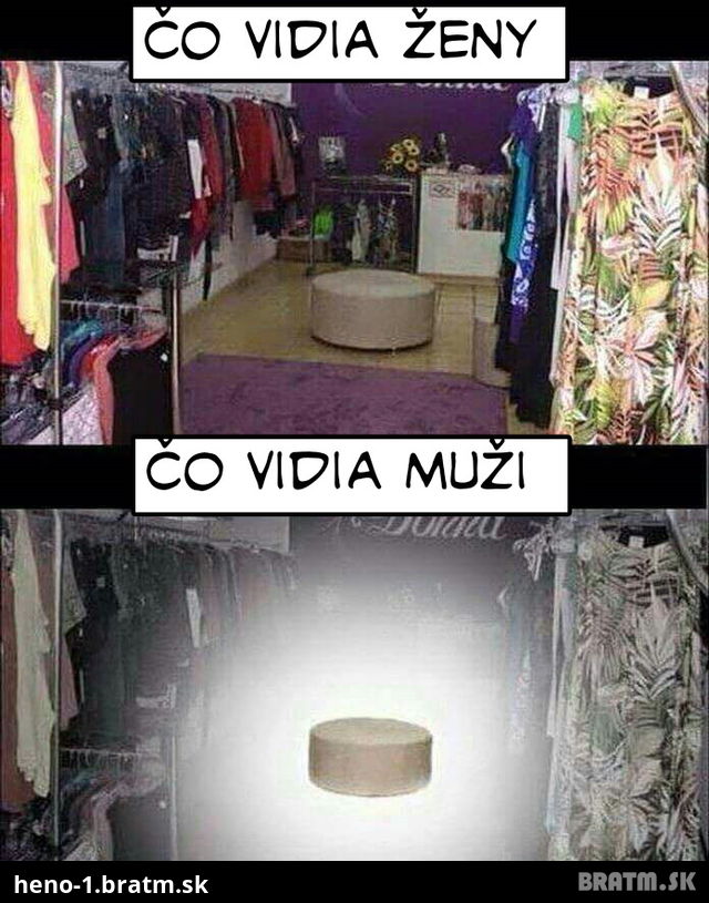 Ako to vidia v obchode ženy a ako muži :D