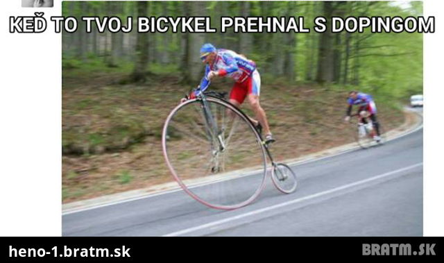 Doping je aj vo svete bicyklov :D