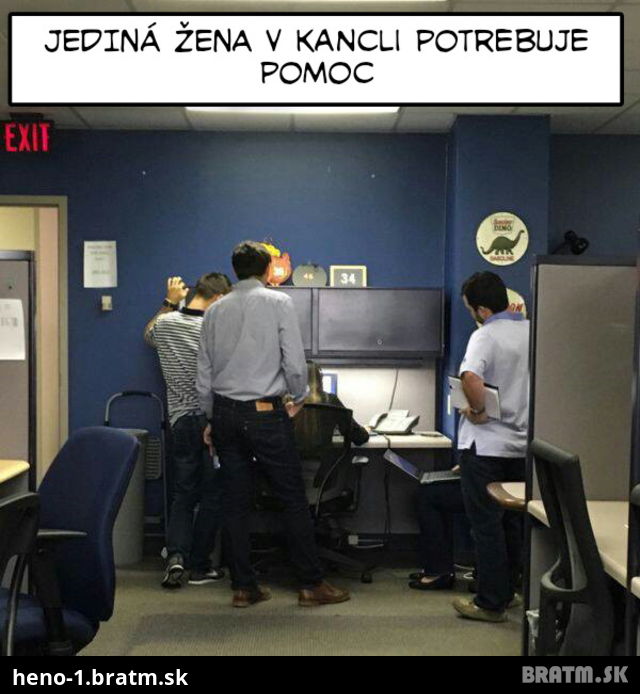Jediná žena v kancli:D