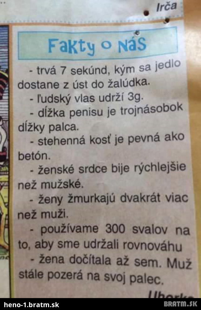 Fakty o mužoch a ženach....