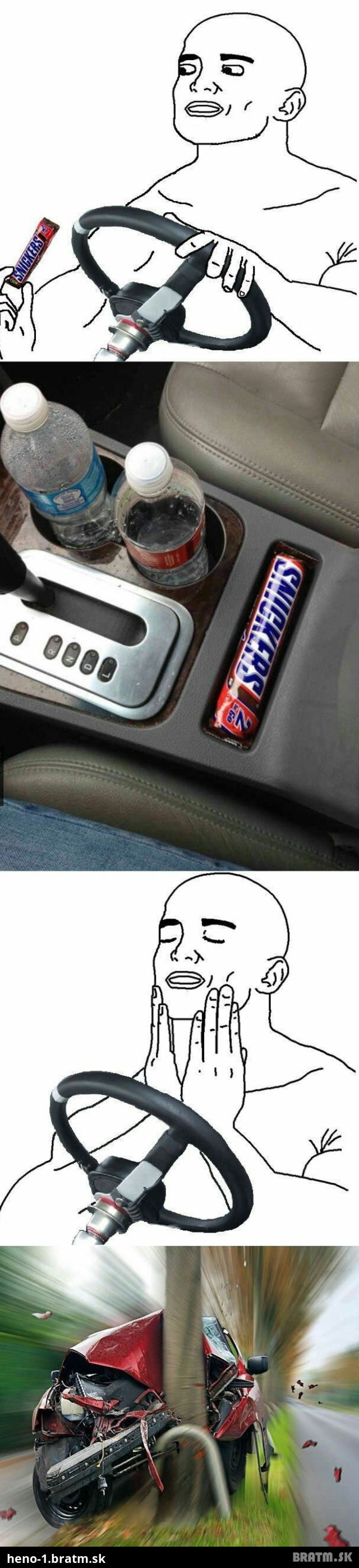 Hmmm..snickers v aute :D Aj toto sa vám môže stať :D