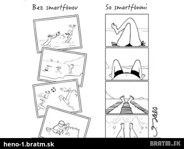 Porovnanie doby bez smartphonov a so smartphonmi :D