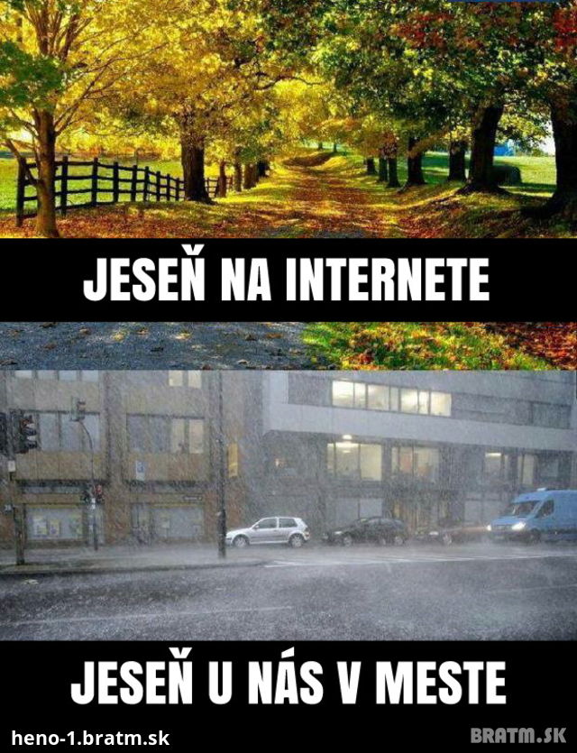 Jeseň na internete vs pohľad z môjho okna D: