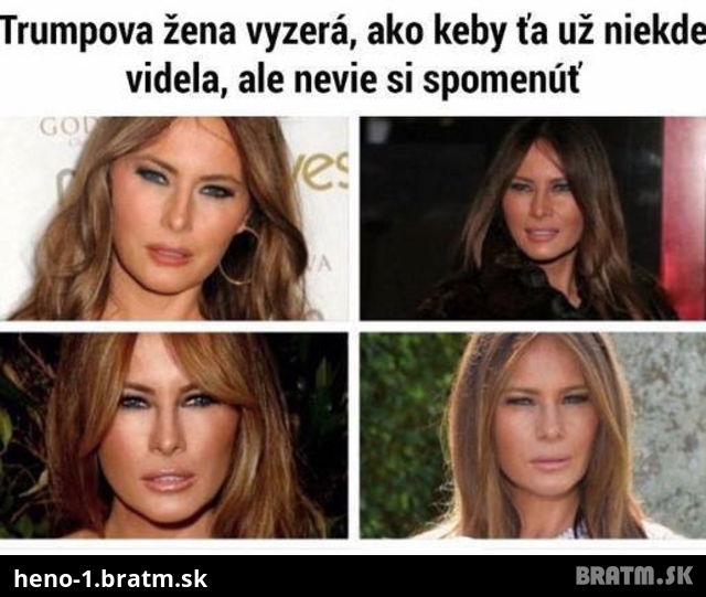 Trumpová manželka má veľmi čudný výraz tváre :)