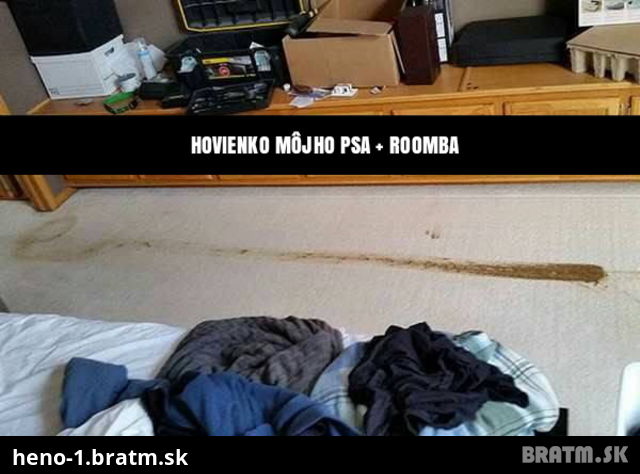 Roomba + domáci miláčik = prekvapenie :D