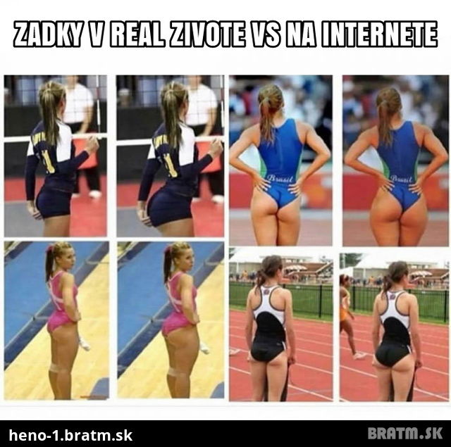 Zadočky v real živote vs na internete :D