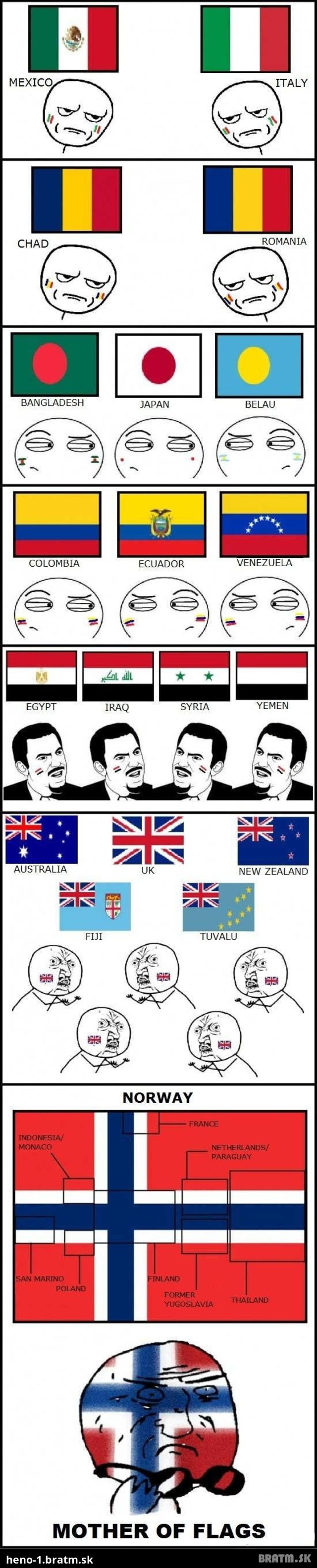 Viete ako vznikali vlajky? Pozrite si tento zábavný post :)