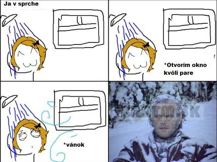 Jemný vánok pri sprchovaní