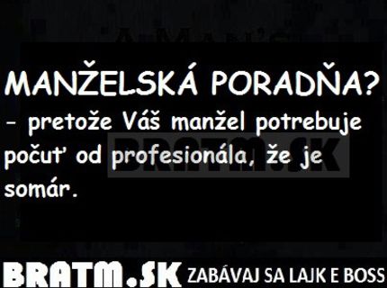 Na čo slúži manželská poradňa ?:D