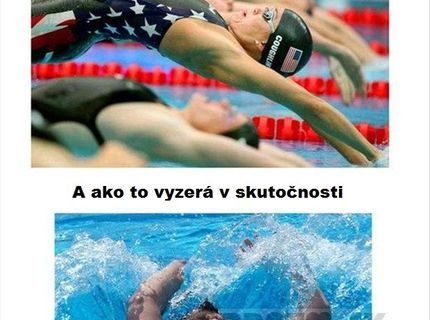 Ako to vyzerá, keď idem plávať znak ?! :D