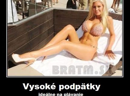 Vysoké podpätky... ideálne na plávanie :D