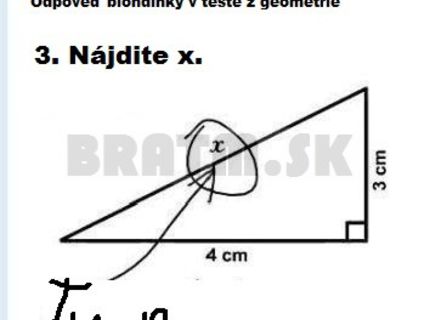 Test z geometrie v podaní blondínky :D