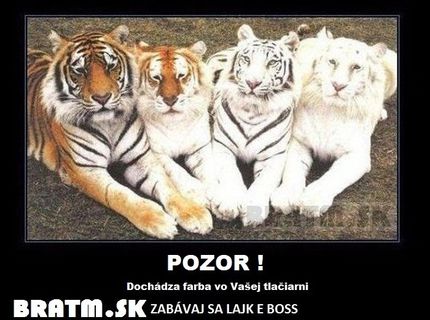 Pozor...dochádza farba vo vašej tlačiarni :D