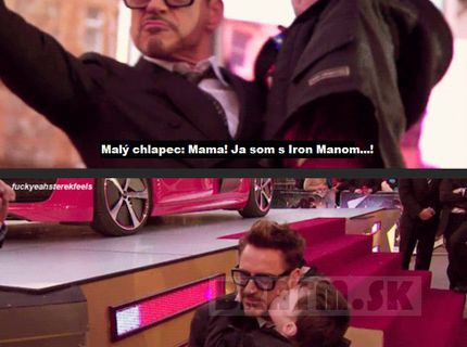 Malý chlapec a Iron man :D
