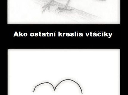 AJ vy takto kreslíte vtáčika ? :D :D :D
