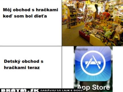 Obchod s hračkami kedysi a teraz :D