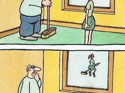 Viete čo sa stane keď dáte žene do ruky metlu?:D:D