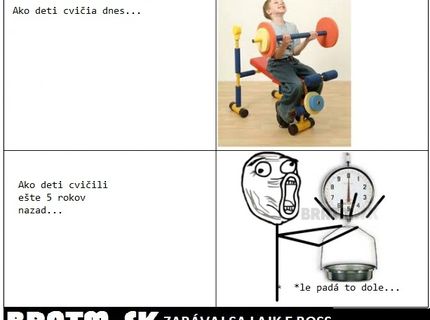 Ako cvičia deti dnes a ako cvičili kedysi :D